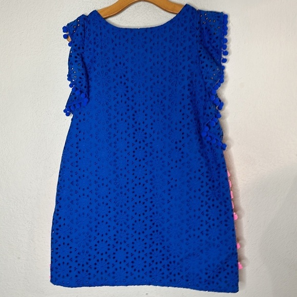 Lillly Pulitzer Eyelet Short Sleeve Mini Dress Blue Size Large - Picture 3 of 9